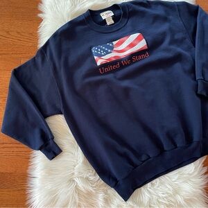 Morning Sun Crewneck Sweatshirt United We Stand Flag Size 2X Plus Americana